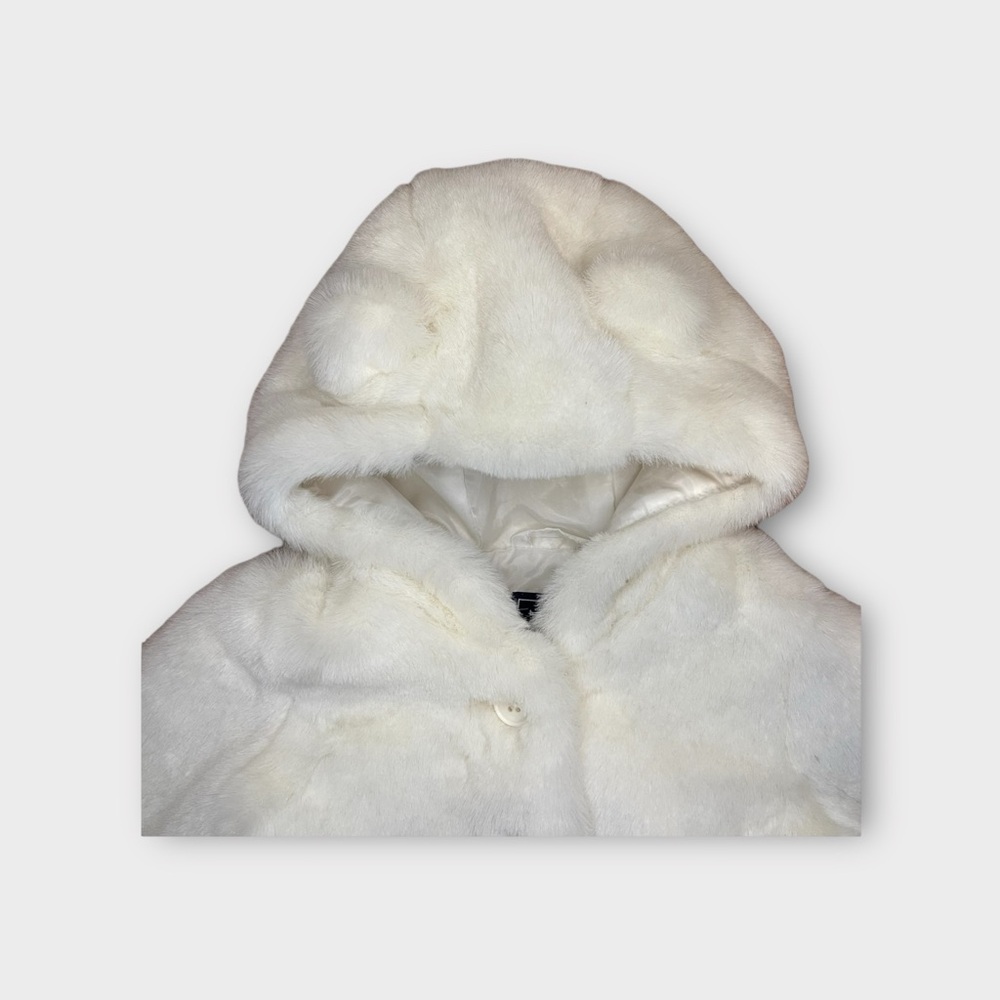 Gap Ivory Ear Hoodie Furry Jacket - Picture 3 of 5